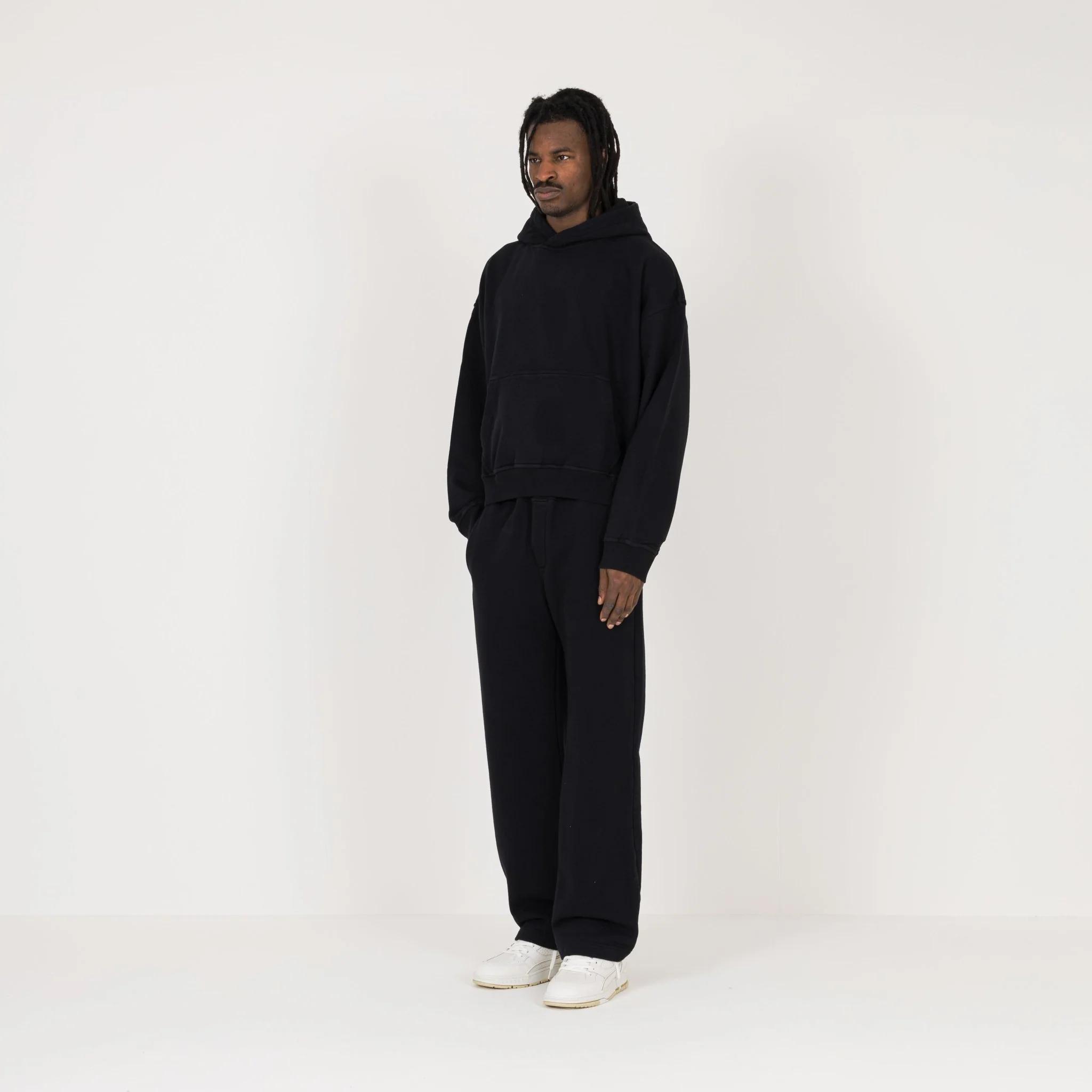 Cropped Hoodie - Black - Image 5