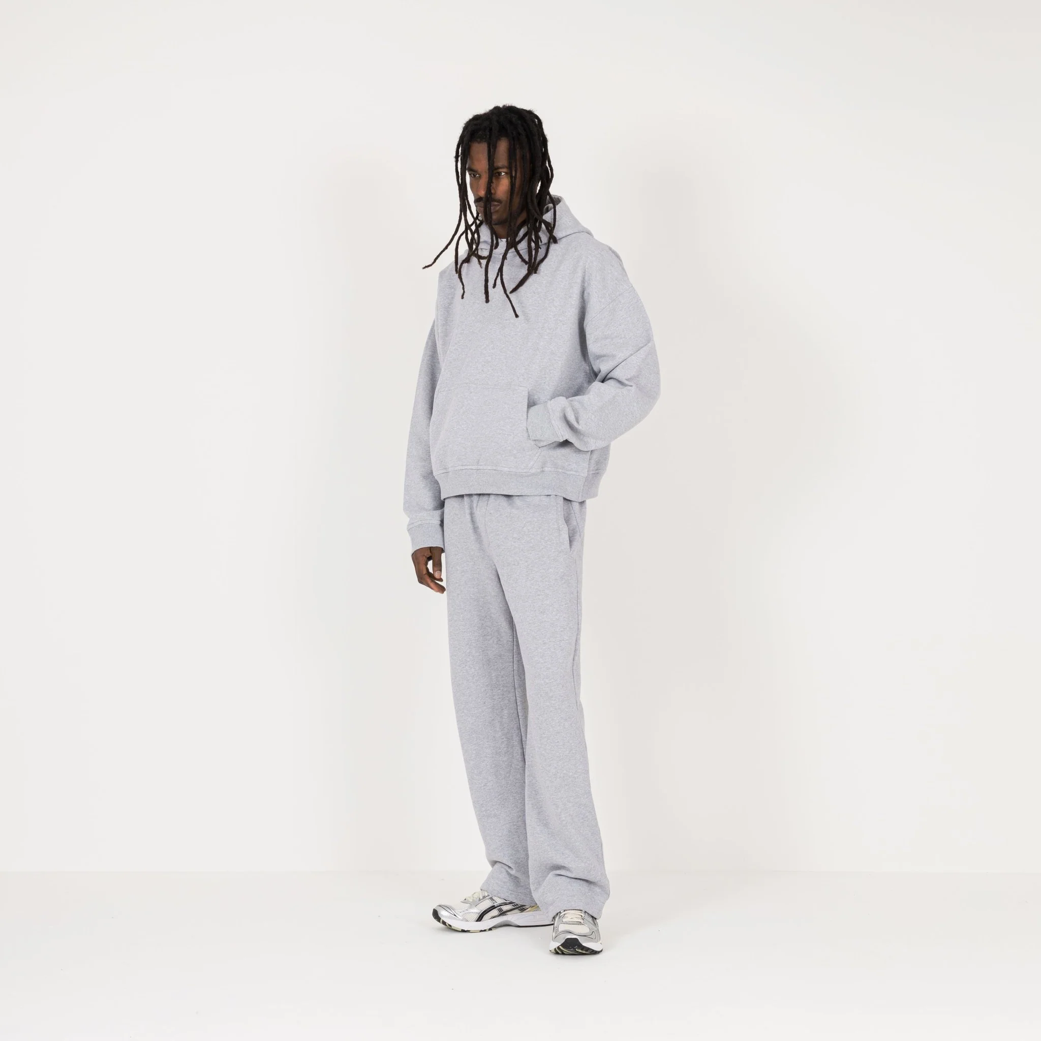Cropped Hoodie - Light Marl Grey - Image 5