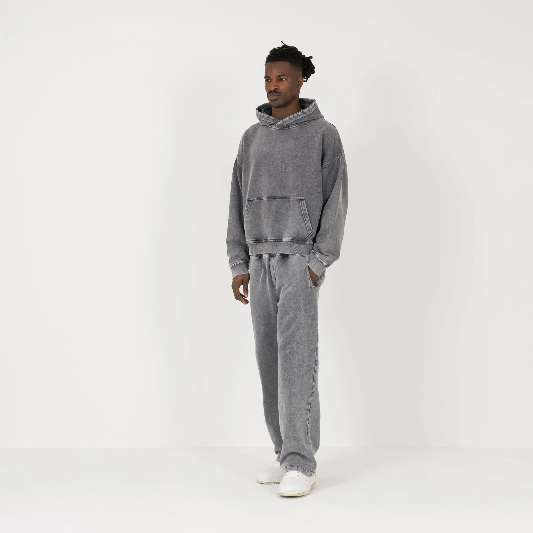 Cropped Hoodie - Vintage Grey - Image 5