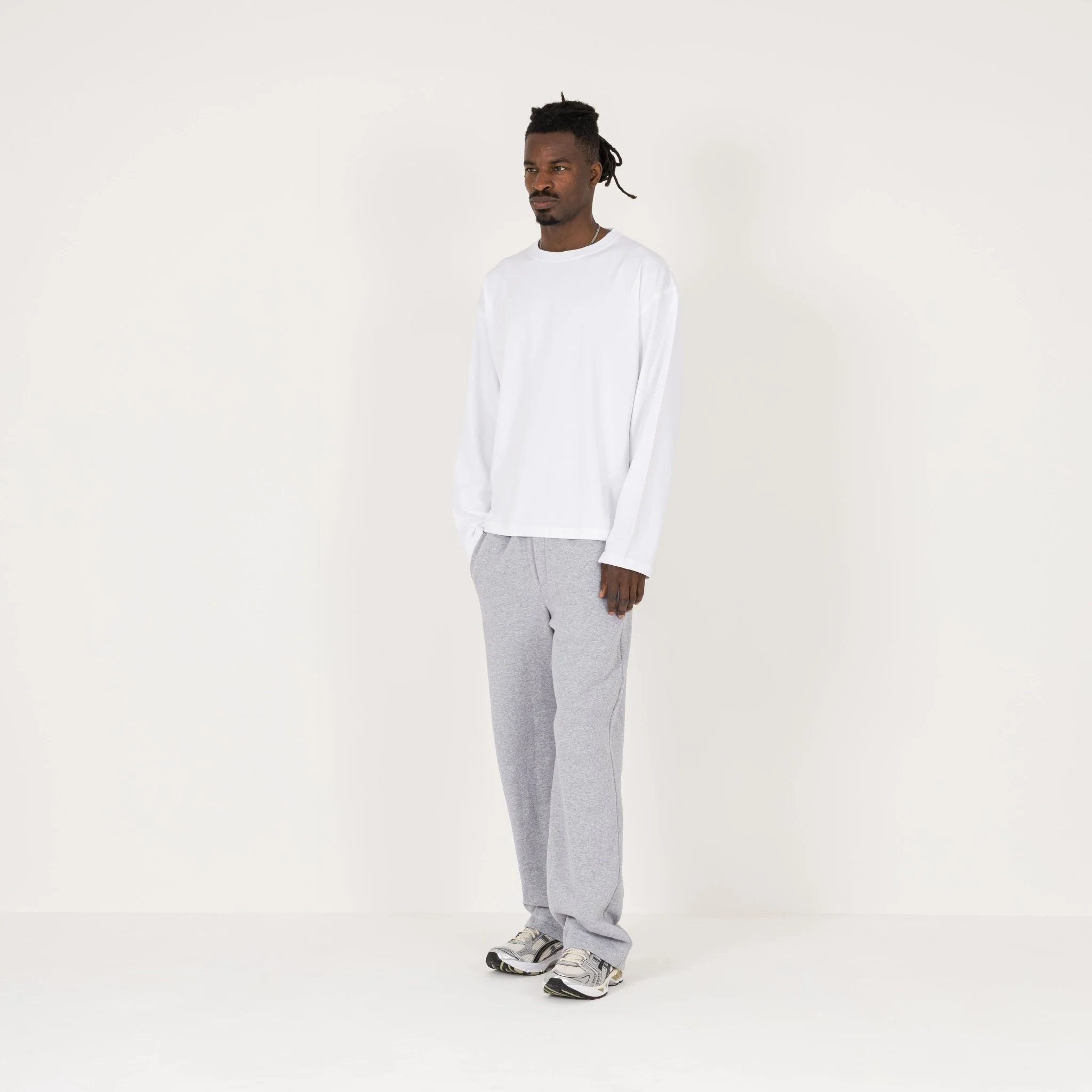 Cropped Long Sleeve T-Shirt - White - Image 5
