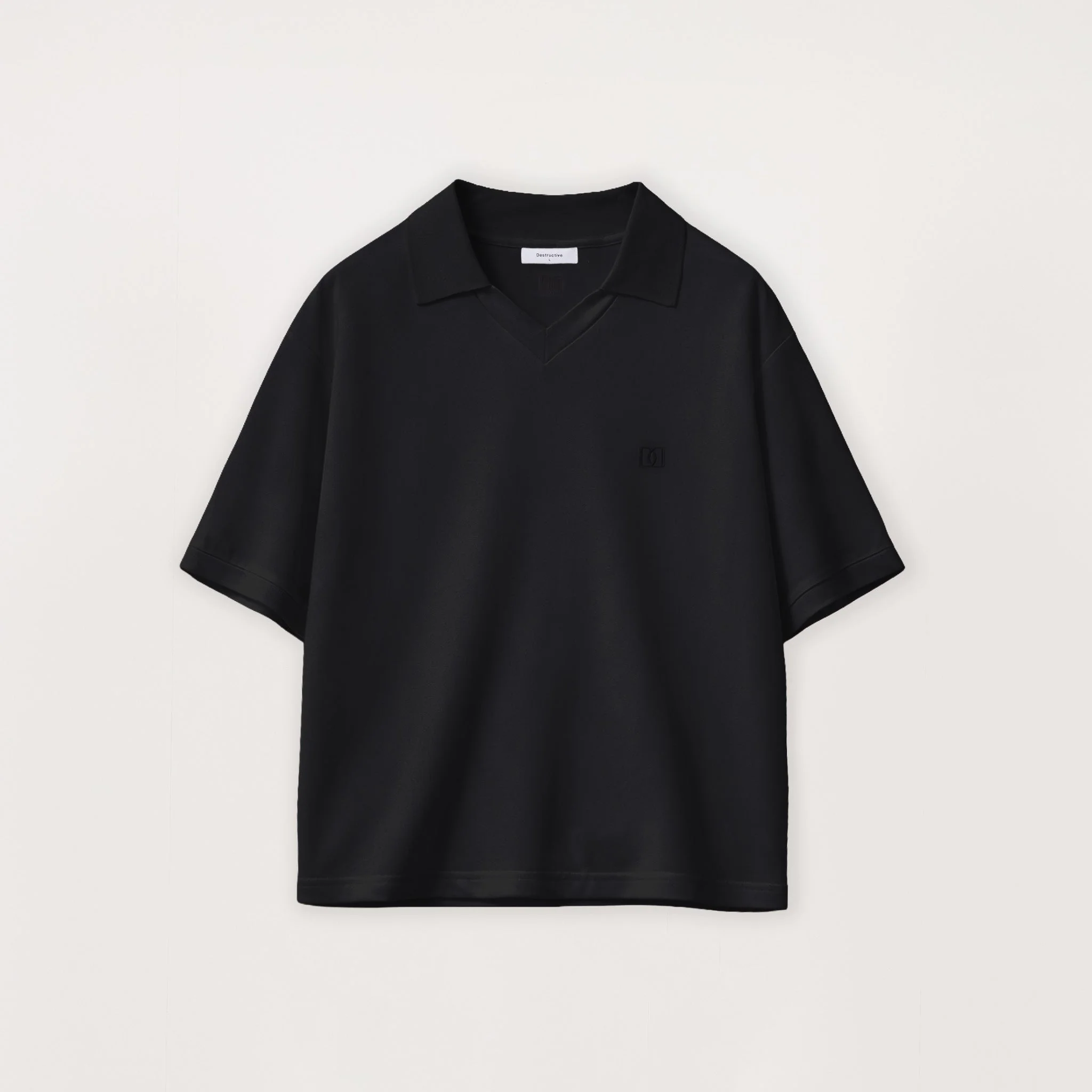 Cropped Polo - Black