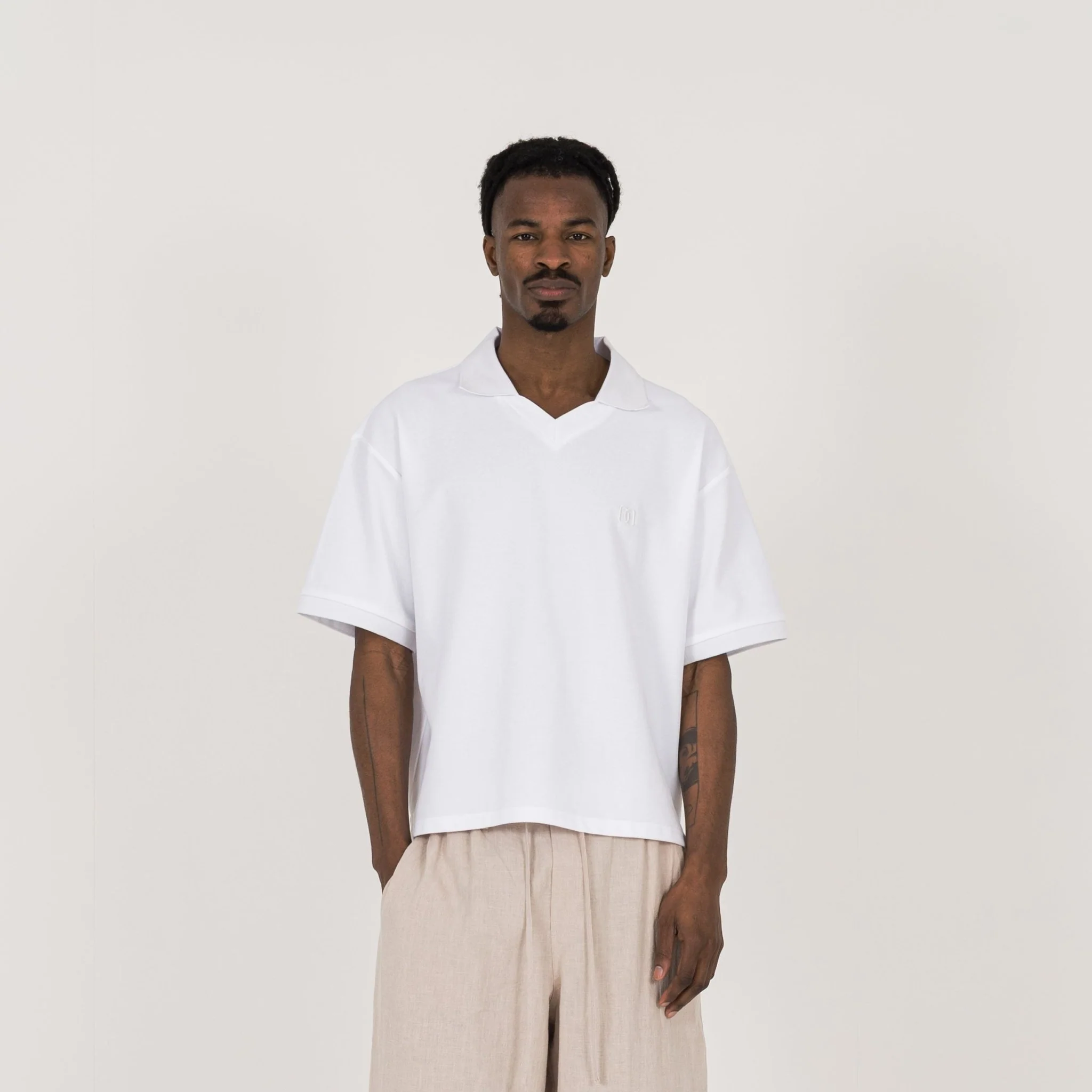 Cropped Polo - White - Image 2