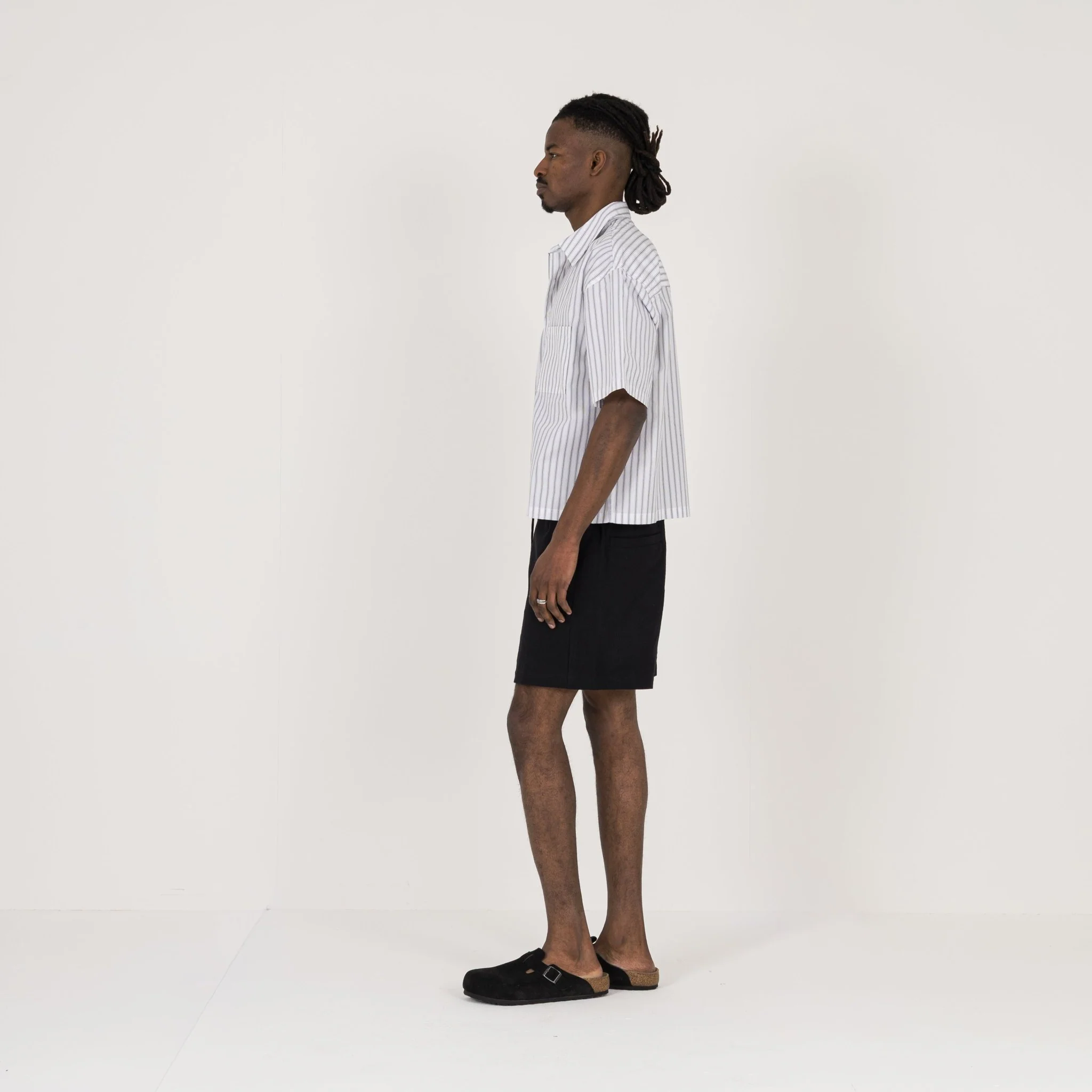 Cropped Shirt - White Pinstripe - Image 6