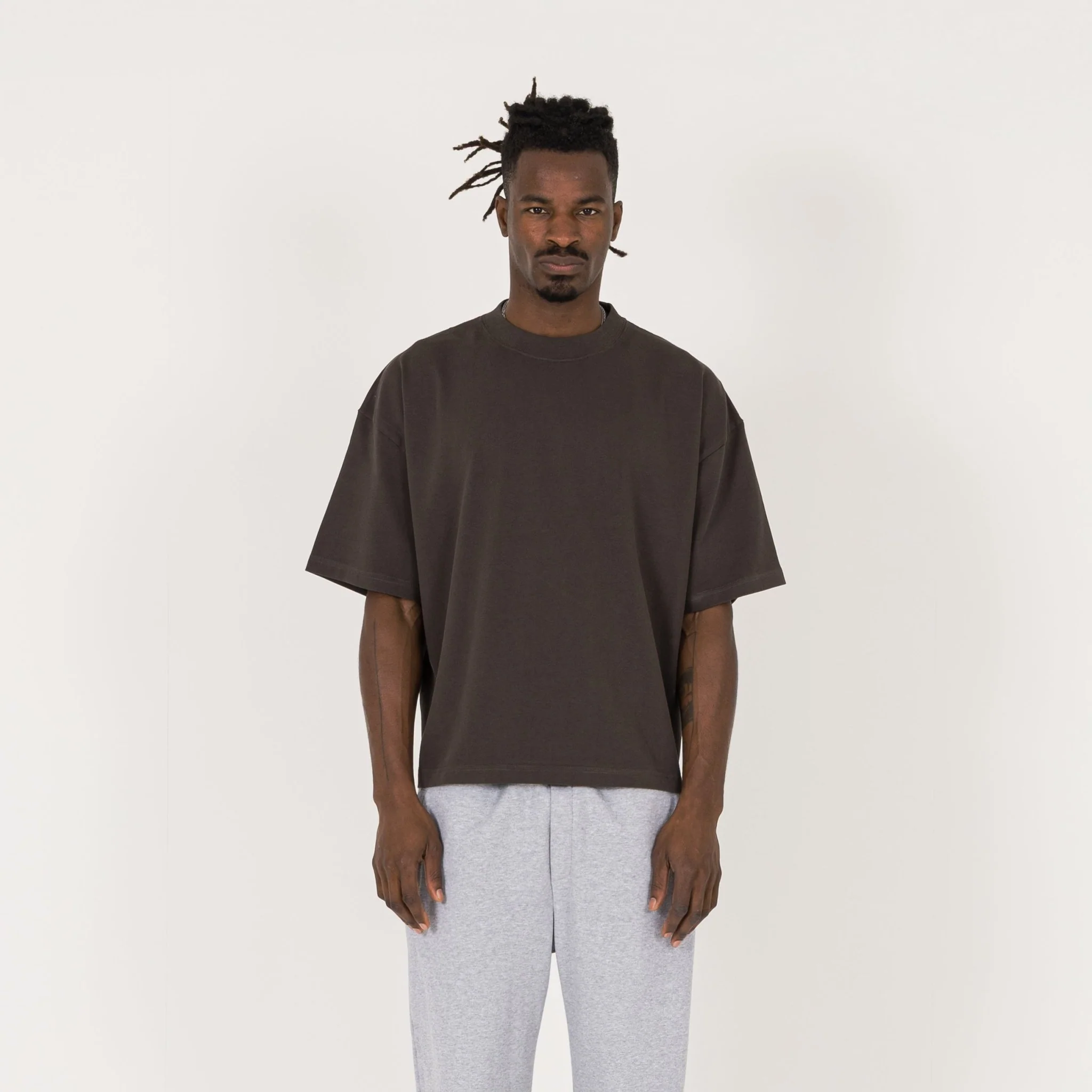 Cropped T-Shirt - Dark Mocha - Image 2