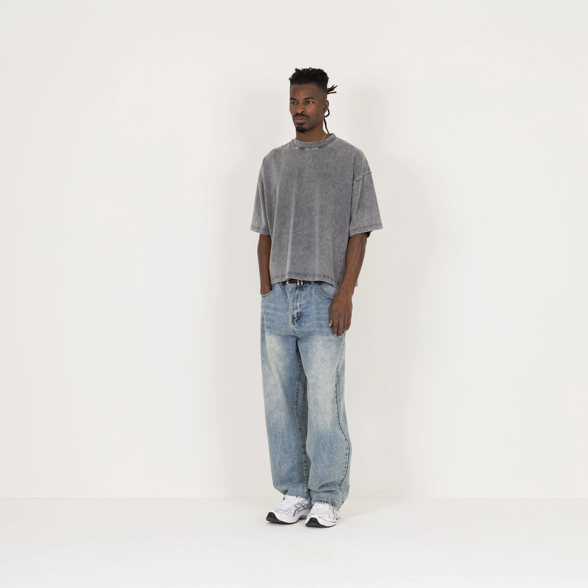 Cropped T-Shirt - Vintage Grey - Image 5