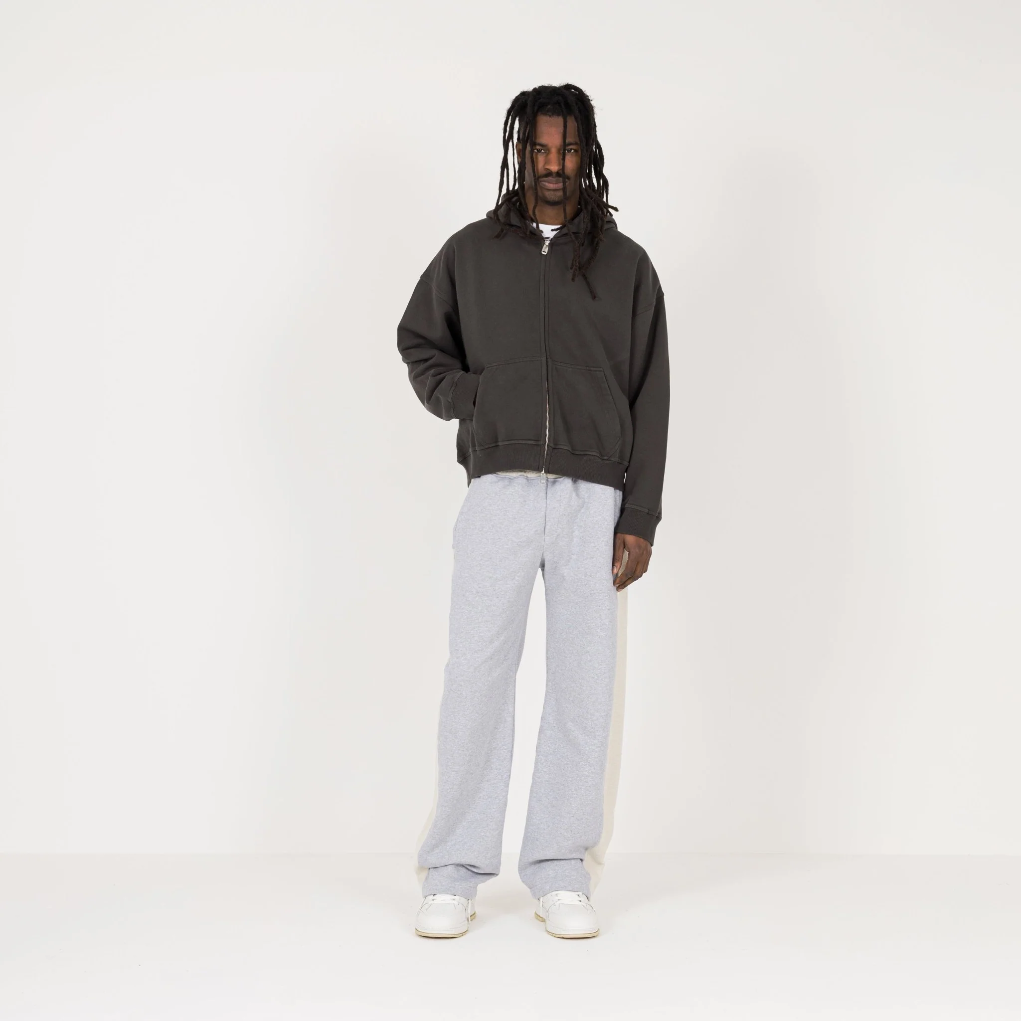 Cropped Zip Hoodie - Dark Mocha - Image 4