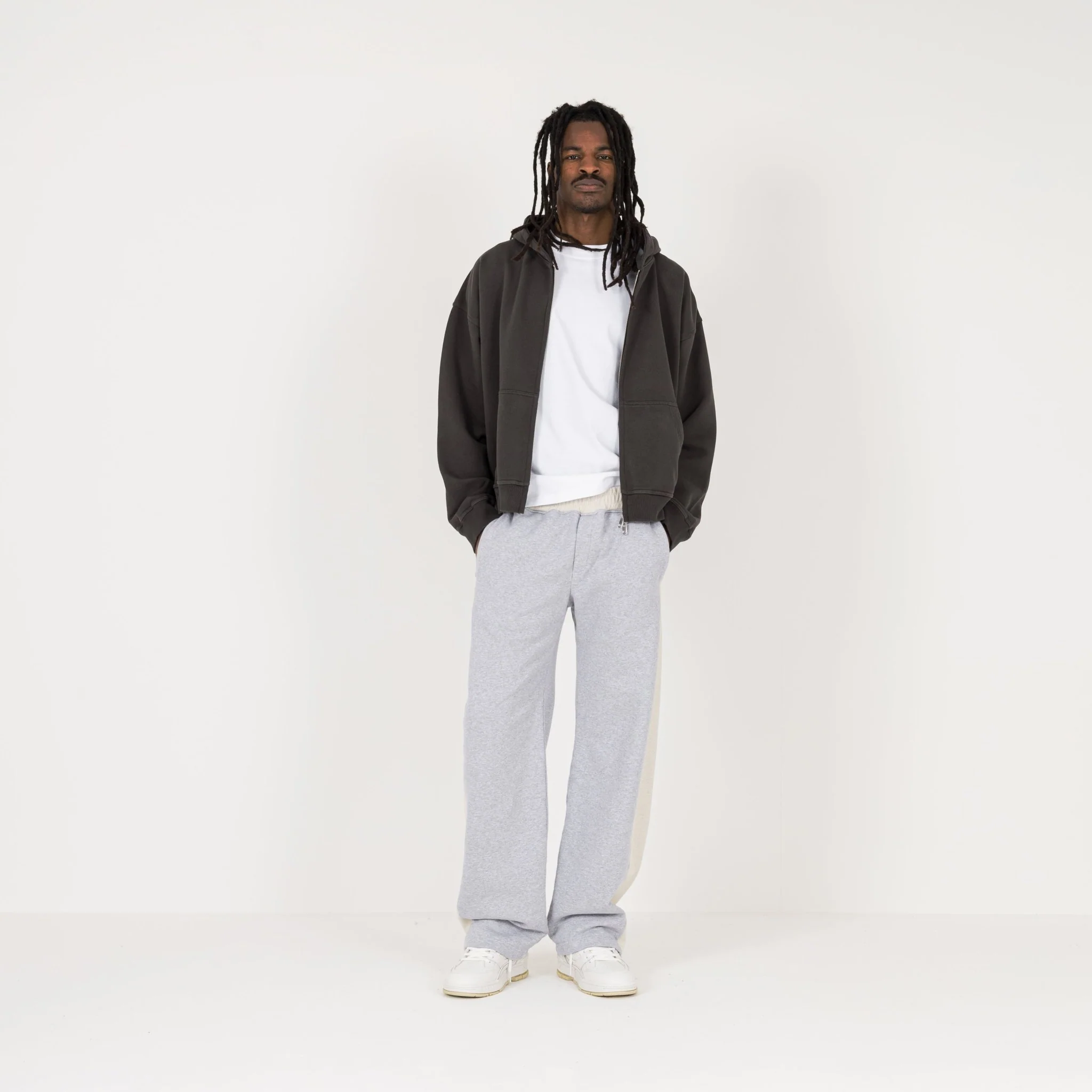Cropped Zip Hoodie - Dark Mocha - Image 8