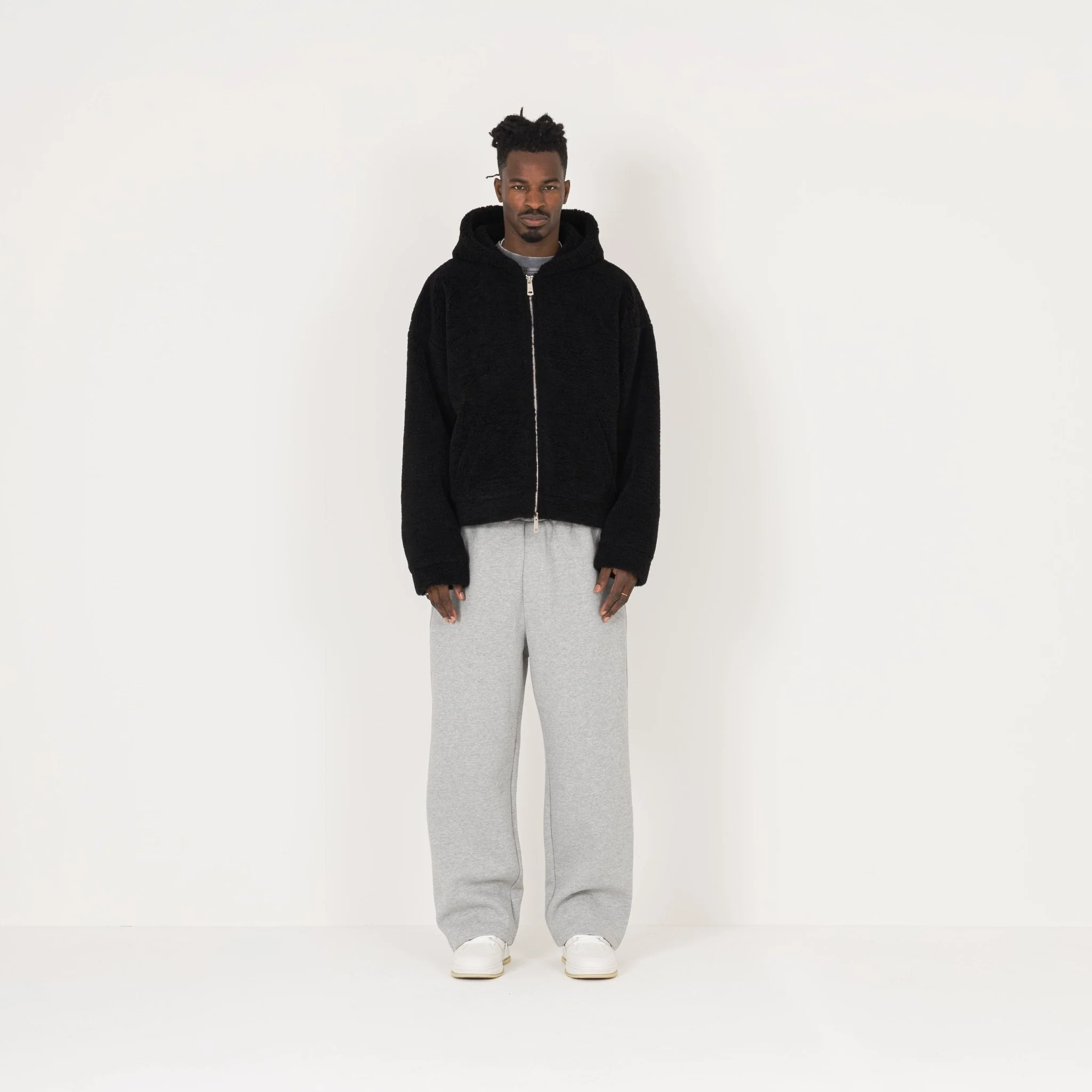 Fleece Zip Jacket - Black - Image 4