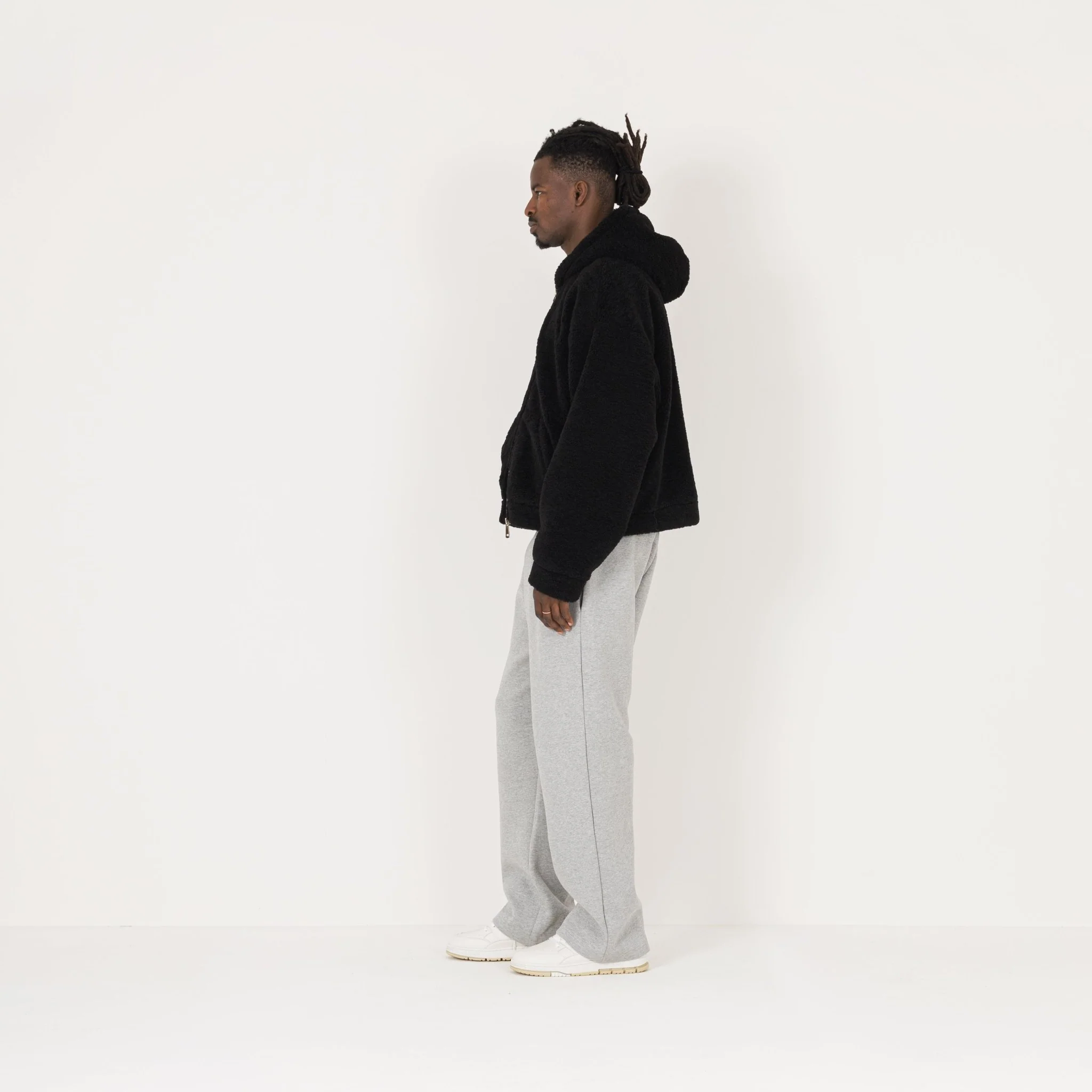 Fleece Zip Jacket - Black - Image 6