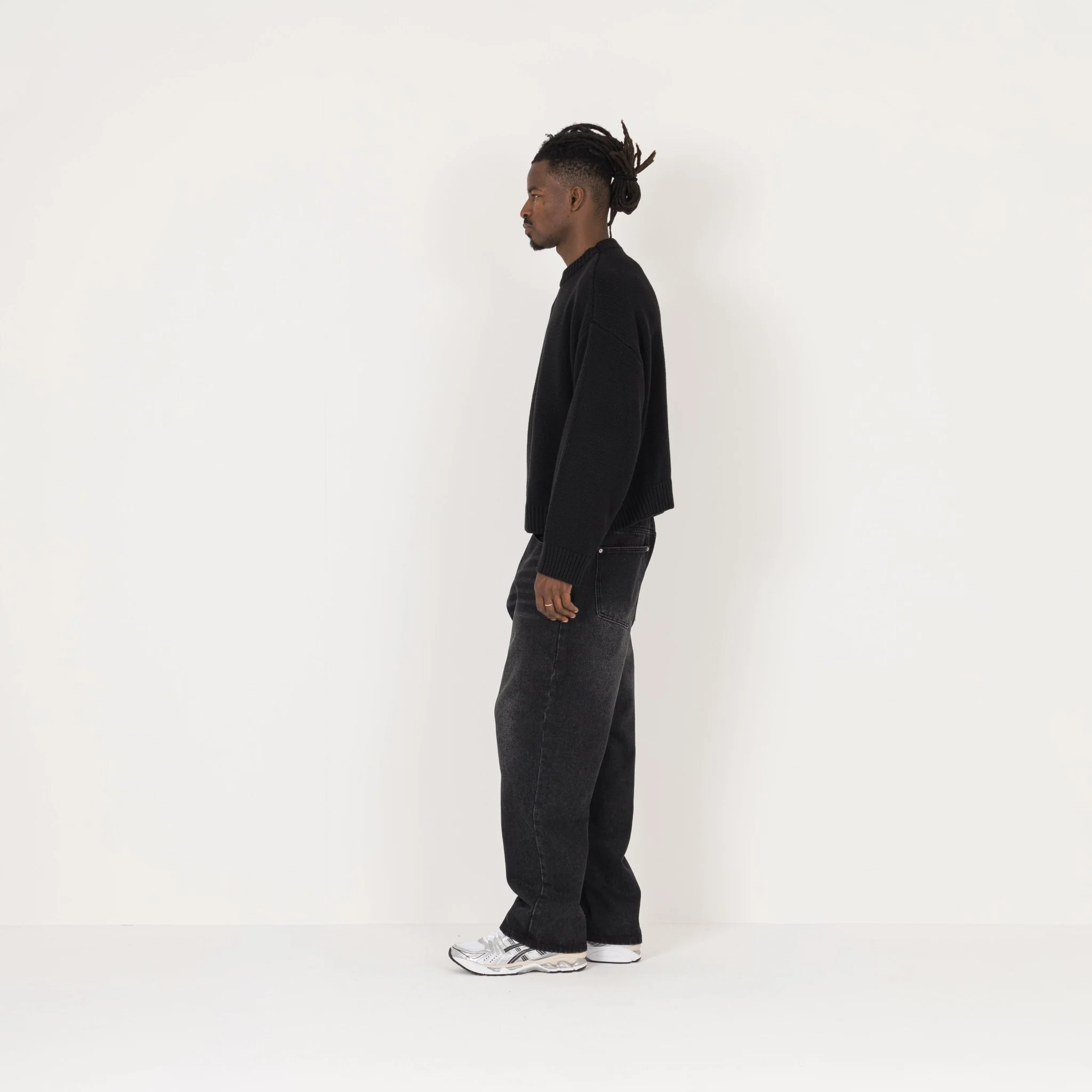 Knitted Sweatshirt - Black - Image 6