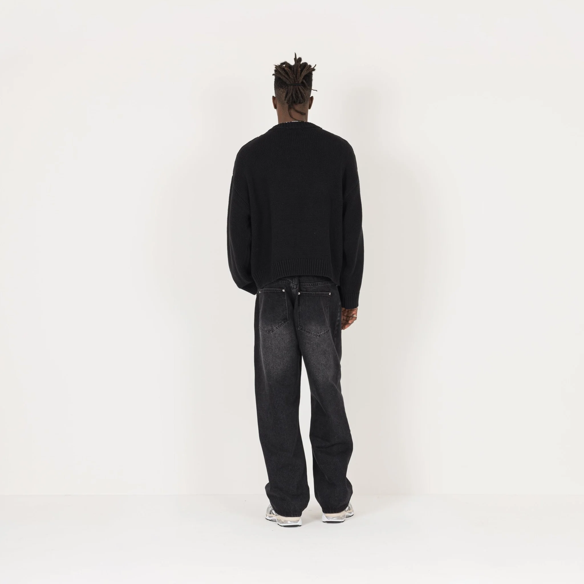Knitted Sweatshirt - Black - Image 7