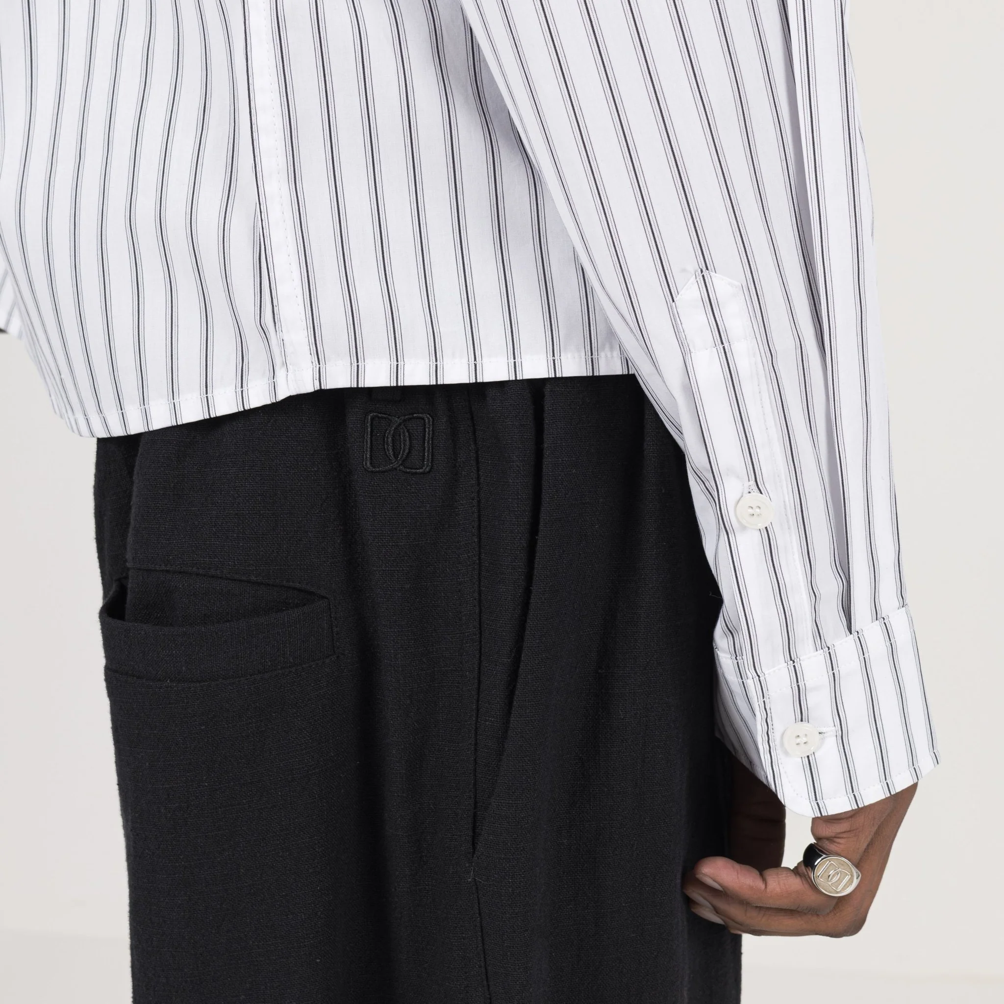 Linen Trouser - Black - Image 8