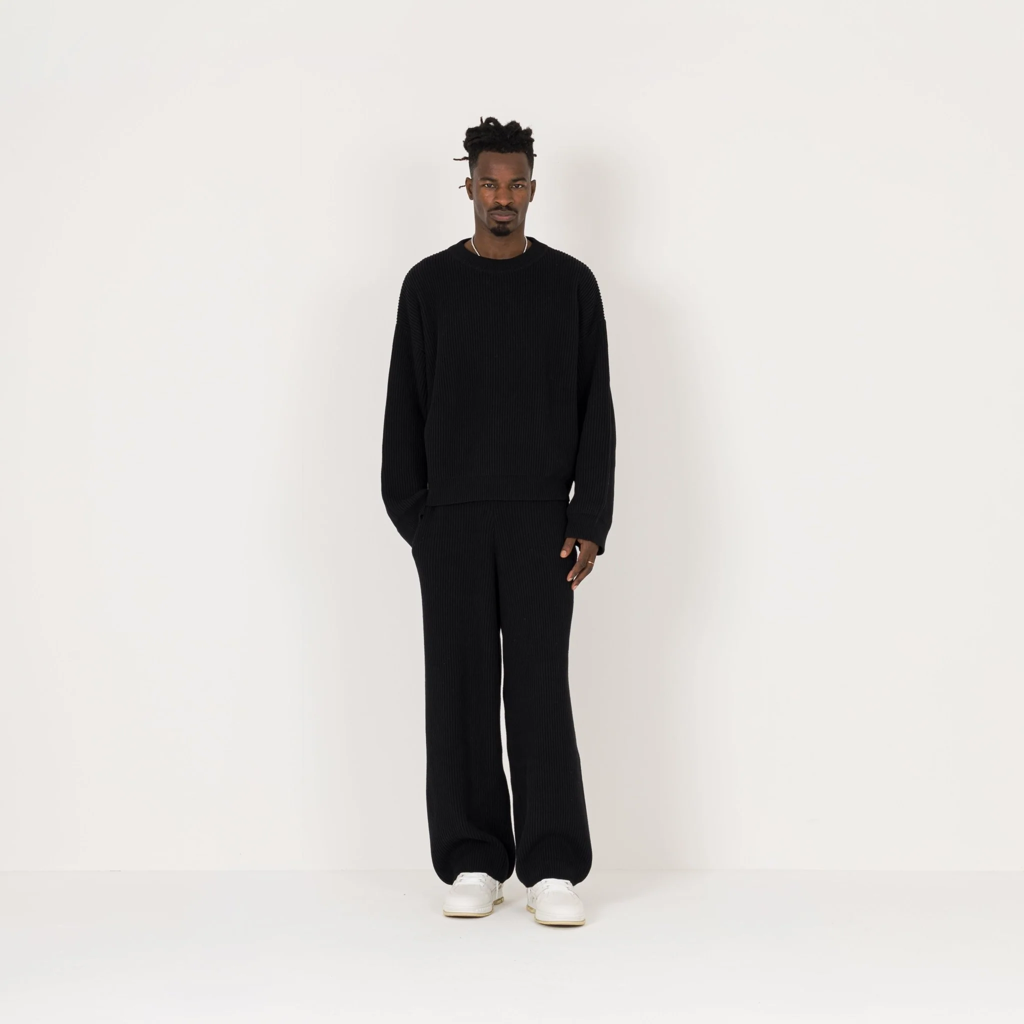 Ribbed Sweatpant - Black - Image 4