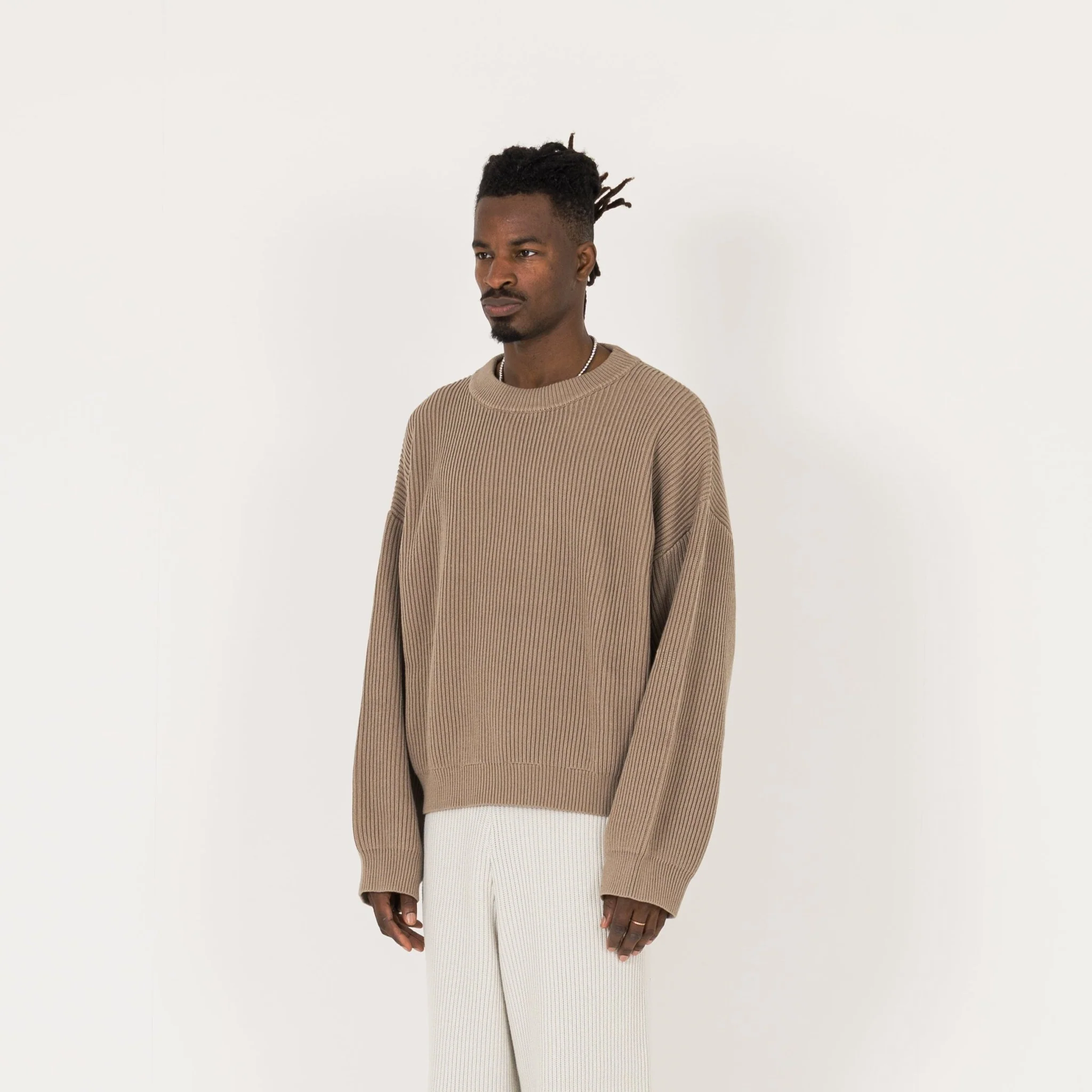 Ribbed Sweatshirt - Mink - Image 3