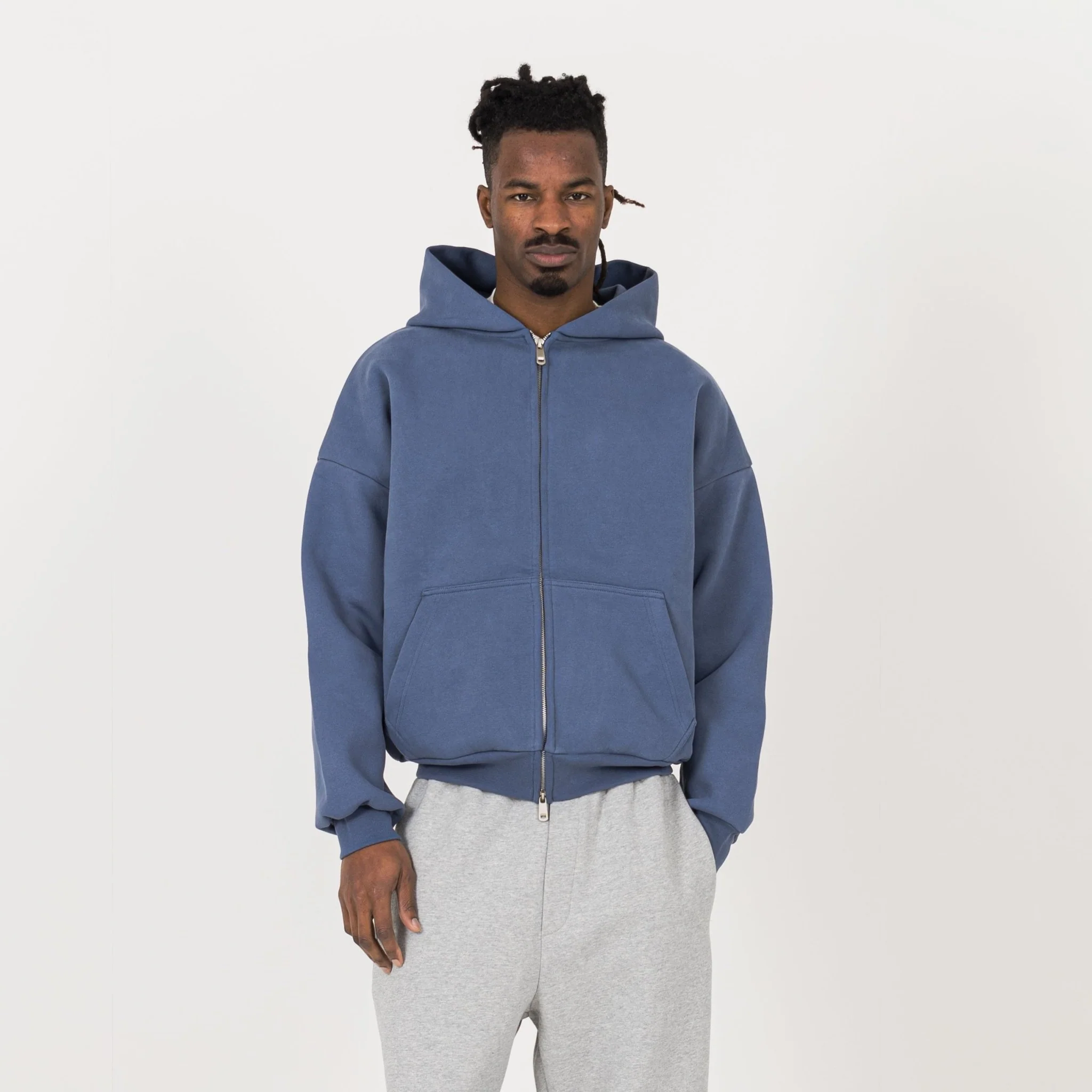 Sculpt Zip Hoodie - Haze Blue - Image 2