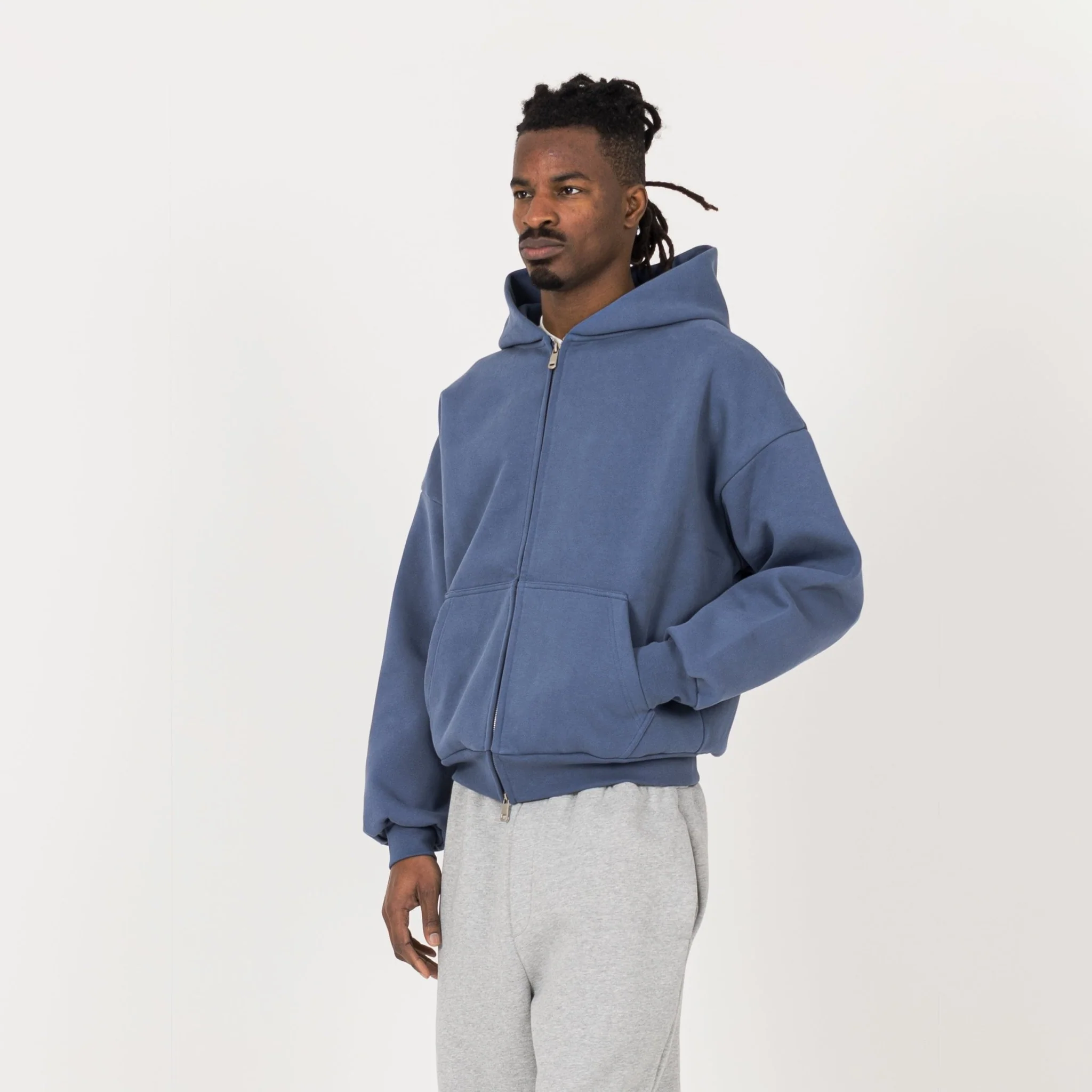 Sculpt Zip Hoodie - Haze Blue - Image 3