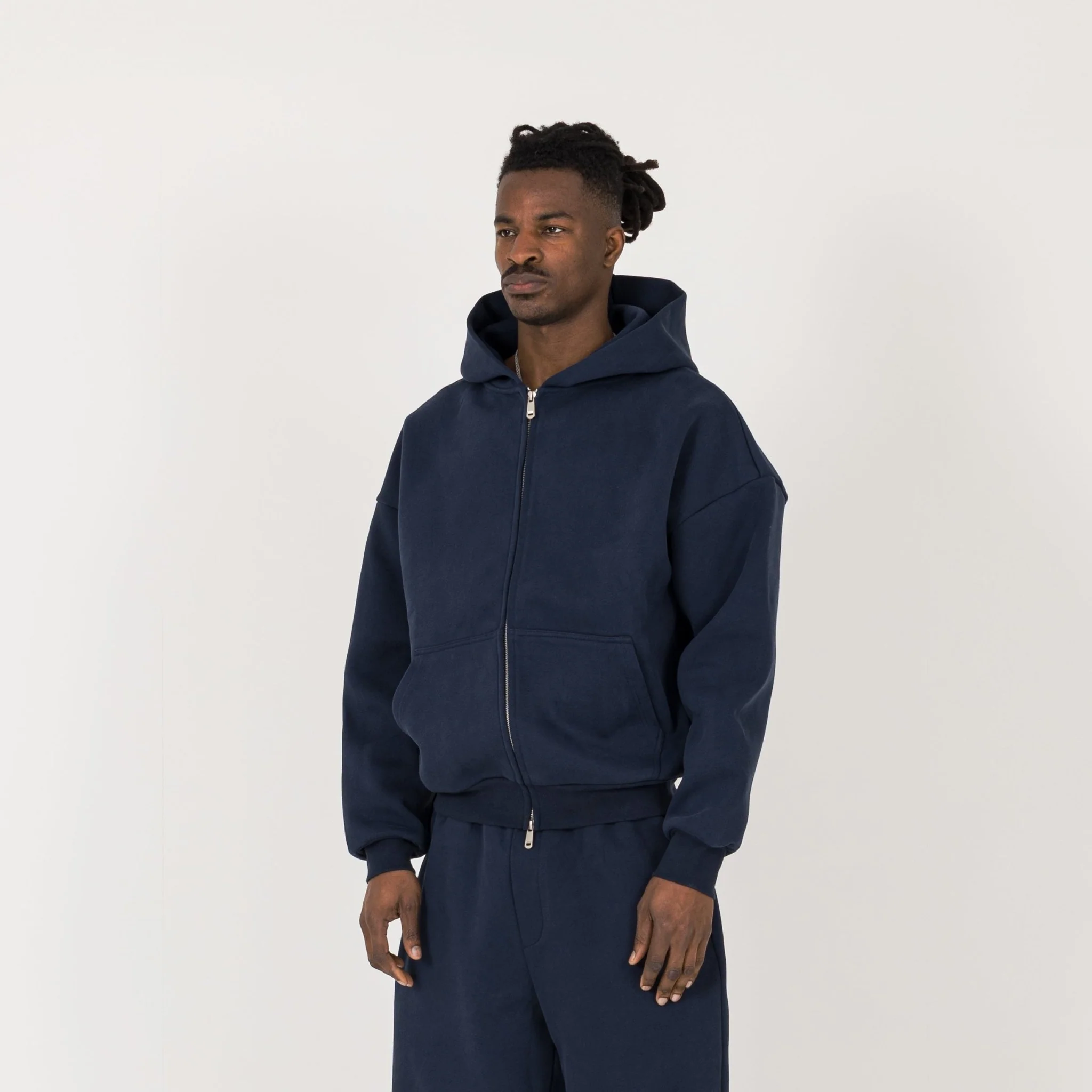 Sculpt Zip Hoodie - Midnight Blue - Image 3
