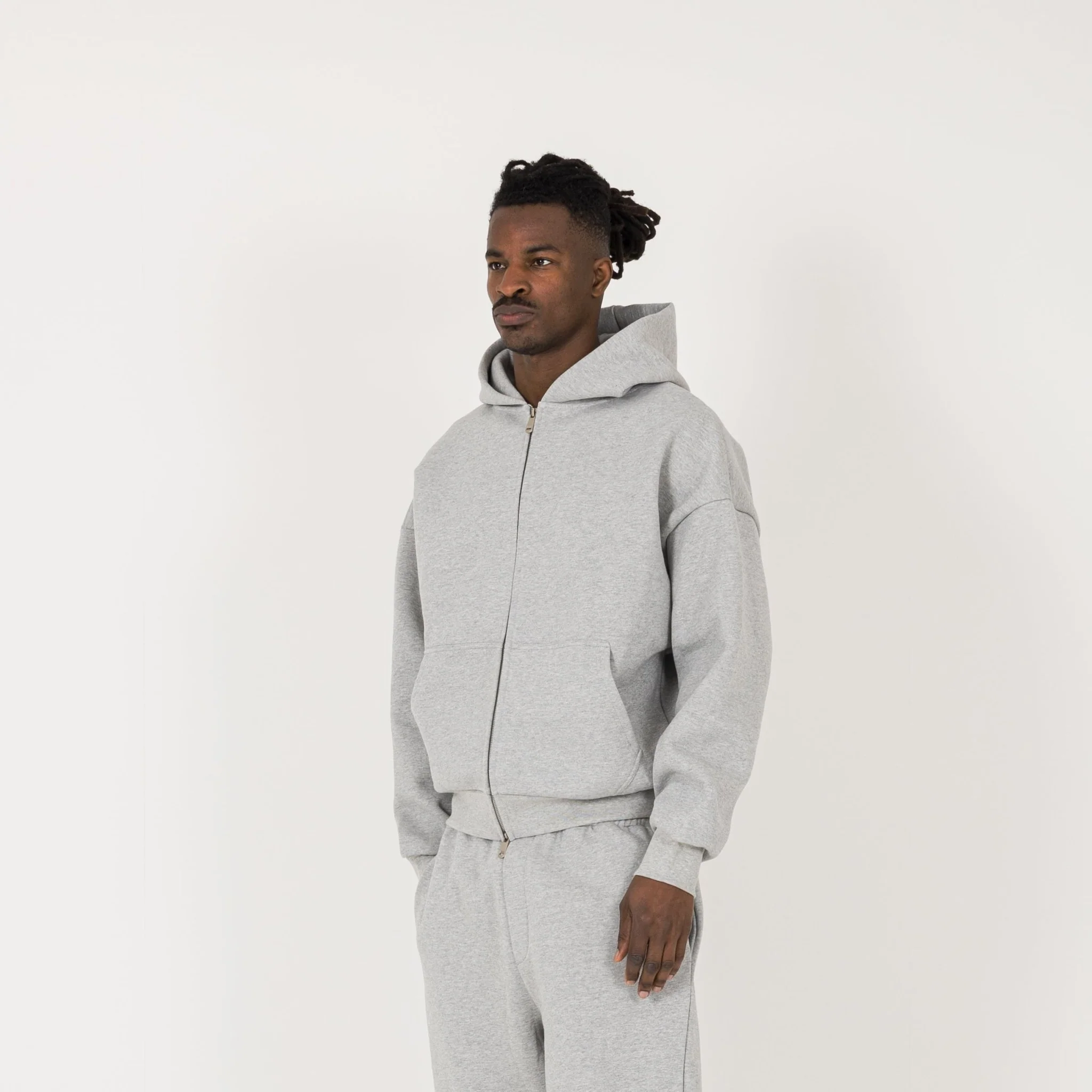 Sculpt Zip Hoodie - Slate Marl - Image 3