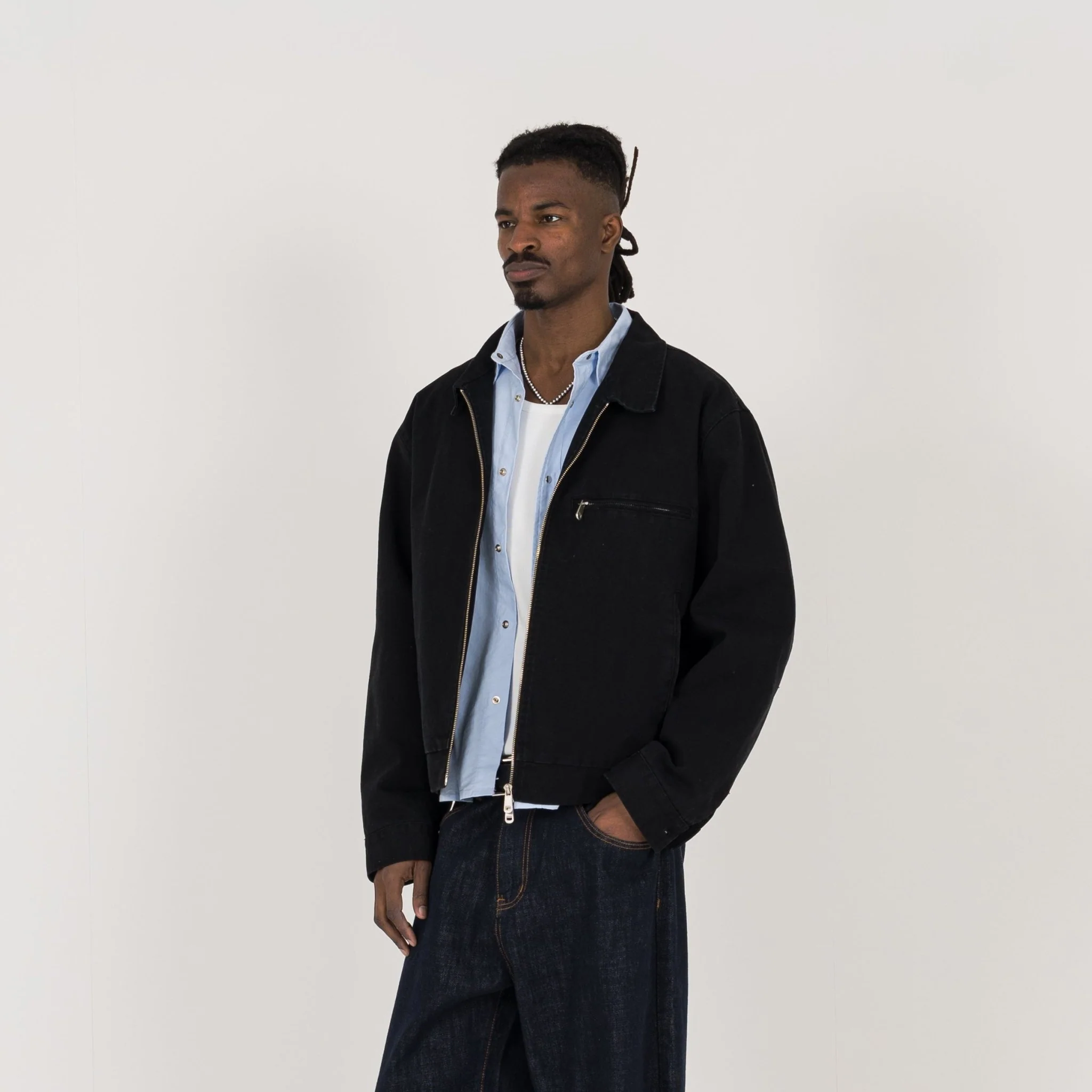 Utility Trucker Jacket - Vintage Black - Image 3