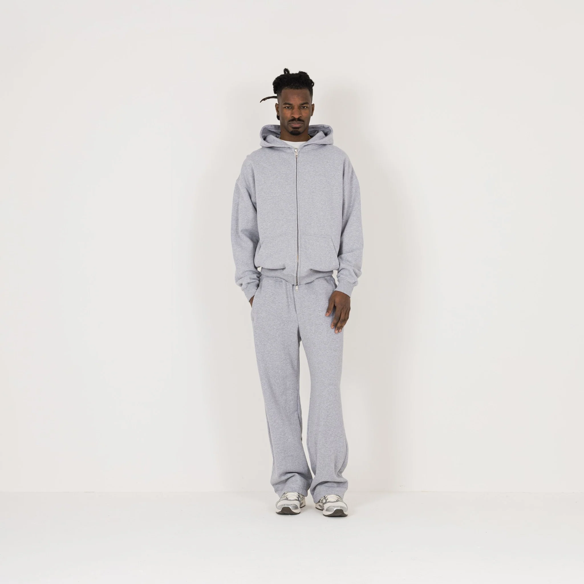 Zip Hoodie - Light Marl Grey - Image 4