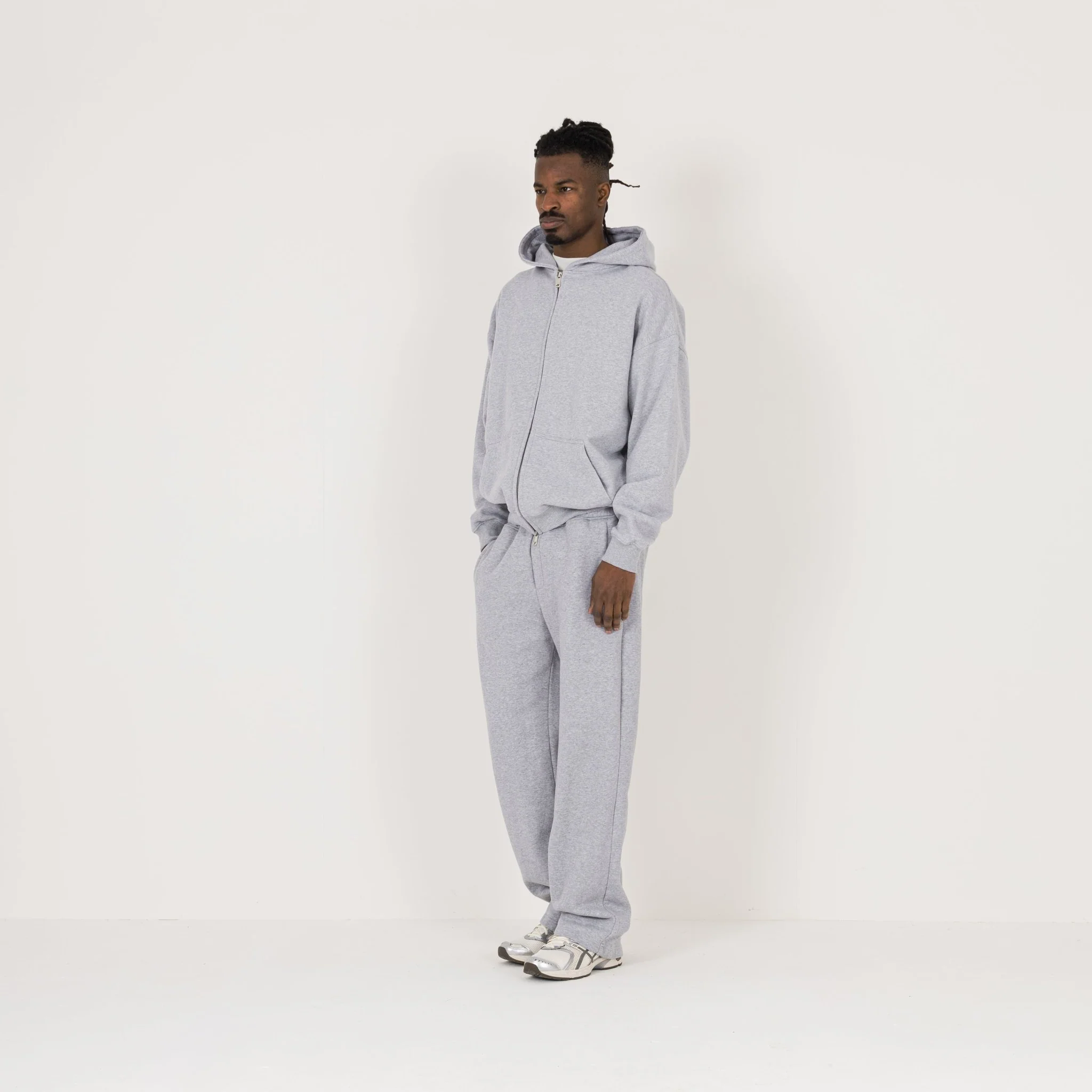 Zip Hoodie - Light Marl Grey - Image 5