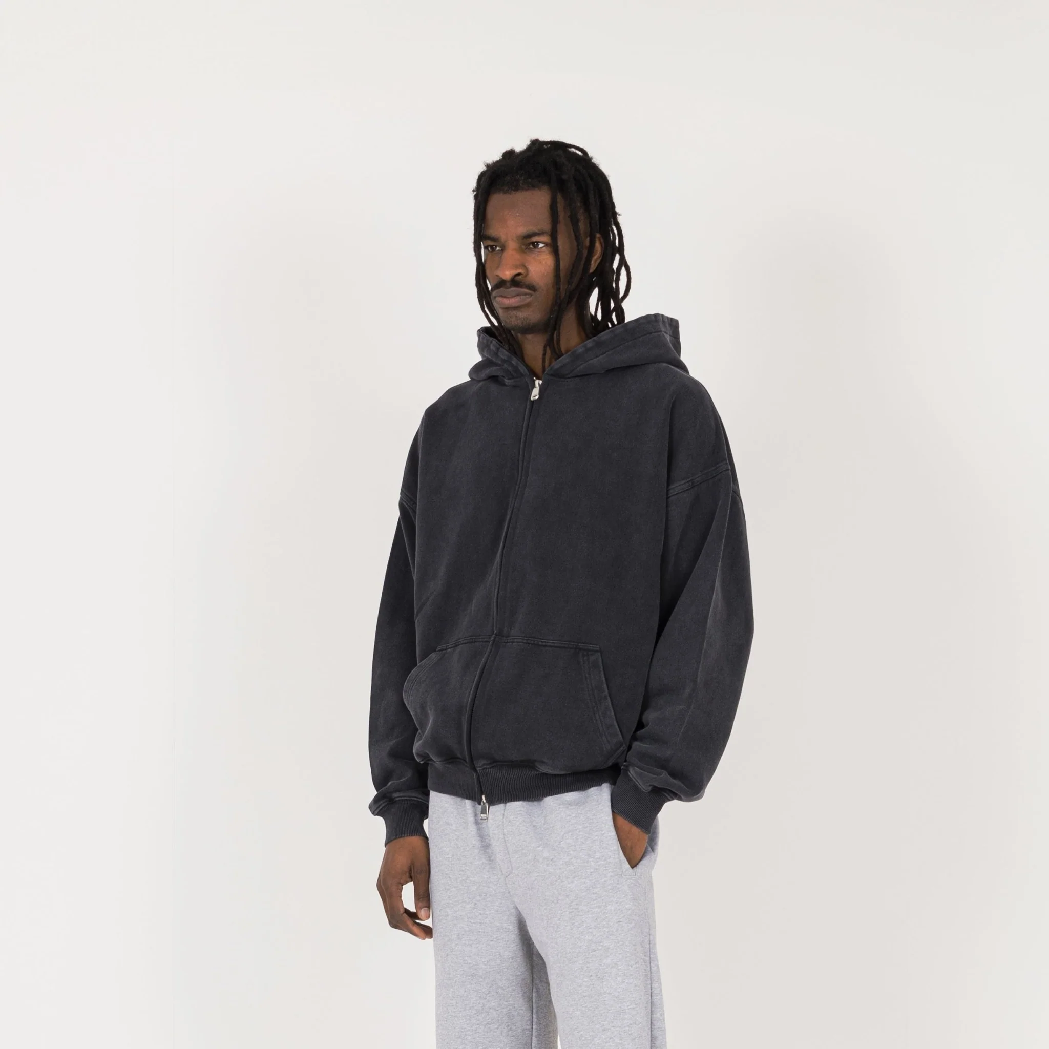 Zip Hoodie - Vintage Black - Image 3
